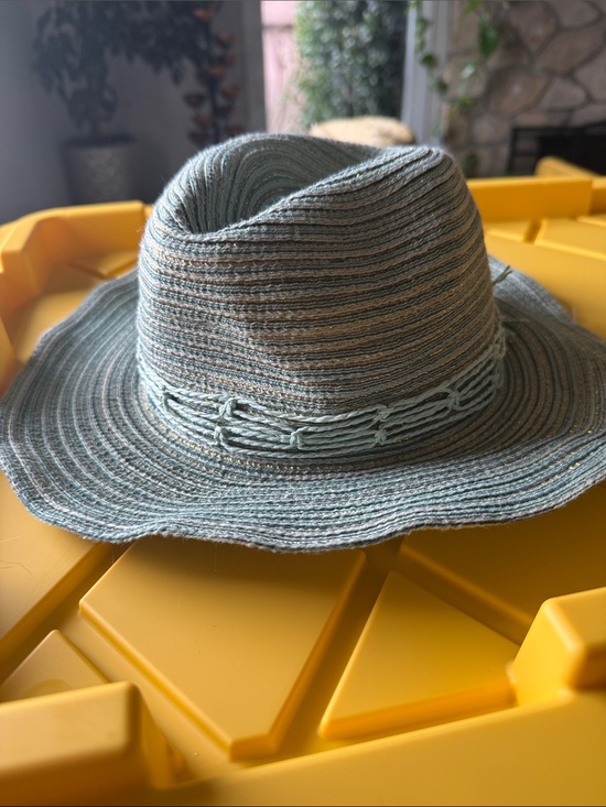 Accessories - Light Sage Braided Straw Fedora Hat